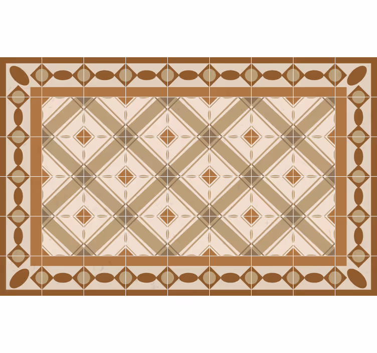Brown roller blind portuguese tile vinyl rug - TenStickers