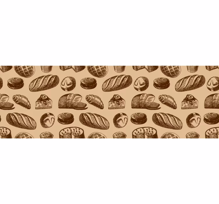 Brown roller blind with bakery pattern design - TenStickers