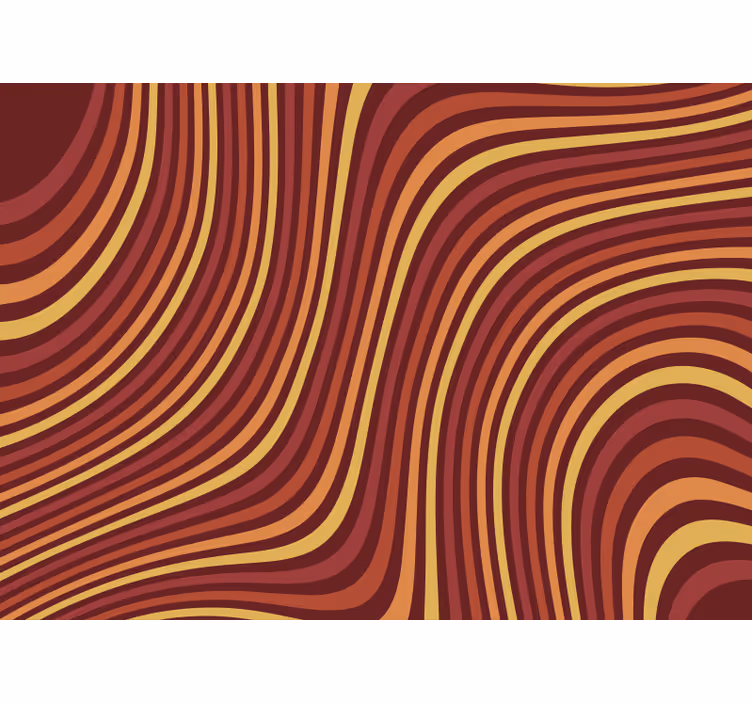 Brown roller blind with 70s rainbow wave design - TenStickers