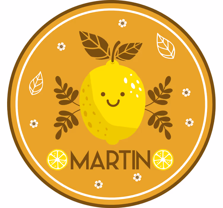 Orange roller blind with smiling lemons design - TenStickers
