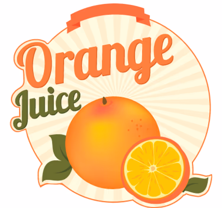 Orange roller blind orange juice wall sticker - TenStickers