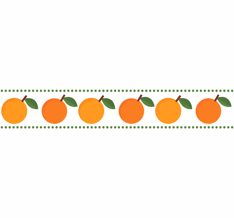 Orange roller blind with elegant oranges trim - TenStickers