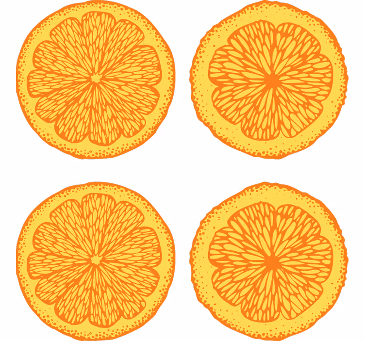 Orange roller blind orange hand-drawn pattern stickers - TenStickers