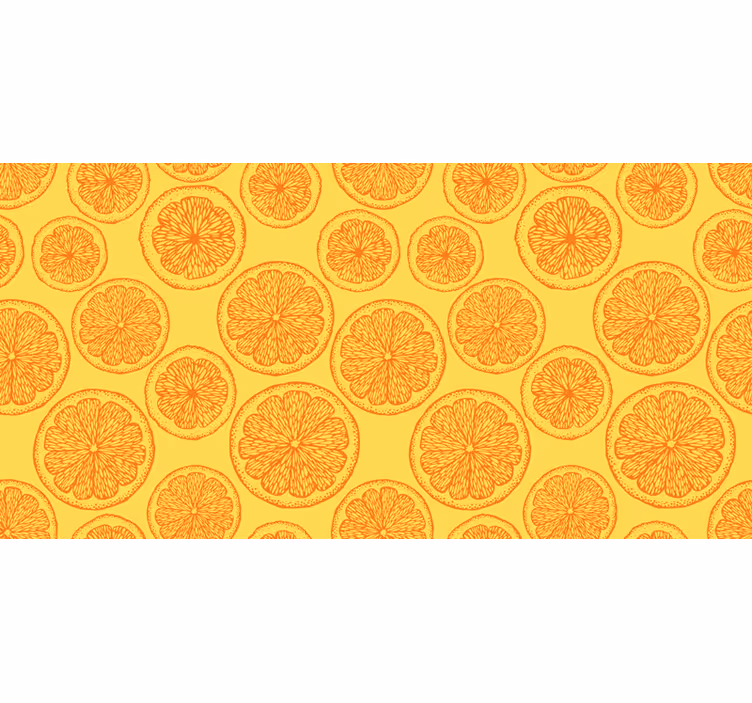 Orange roller blind with hand-drawn pattern design - TenStickers