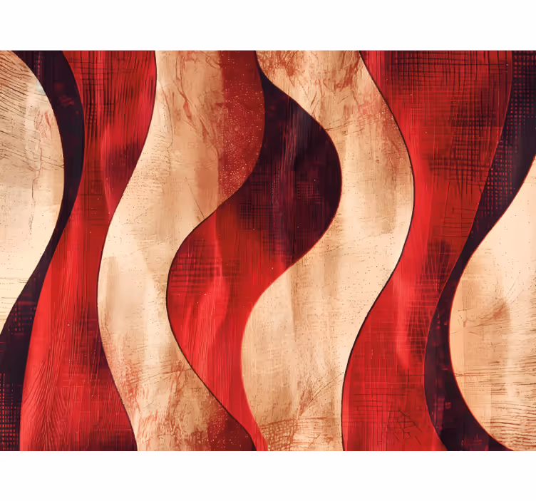 Red roller blind with modern wave design - TenStickers