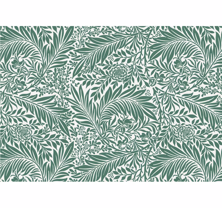 Outdoor roller blind with thin green leaf pattern - TenStickers