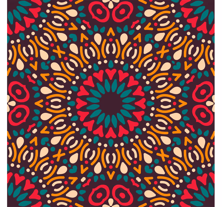 Outdoor roller blind in vibrant mandala design - TenStickers