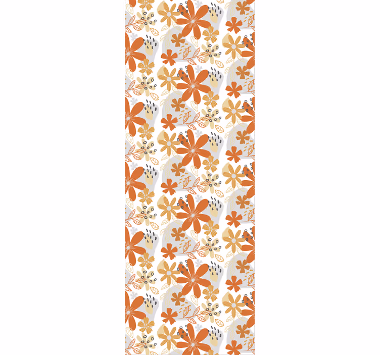Outdoor roller blind floral orange design - TenStickers