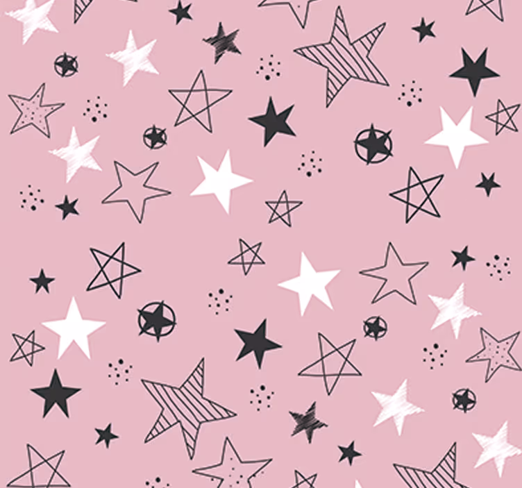 Teenage roller blind wallpaper pink stars - TenStickers