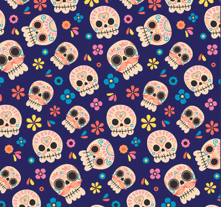 Teenage roller blind mexican skulls design - TenStickers