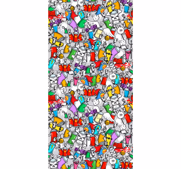Teenage roller blind colourful active graffiti cans - TenStickers
