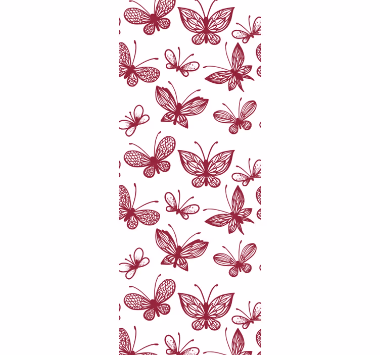 Teenage roller blind with elegant red butterfly design - TenStickers