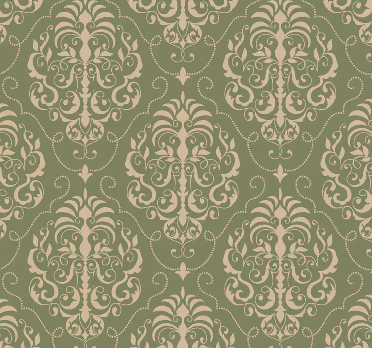 Traditional roller blind classic floral wallpaper - TenStickers