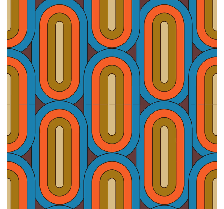 Traditional roller blind retro rounded blue - TenStickers