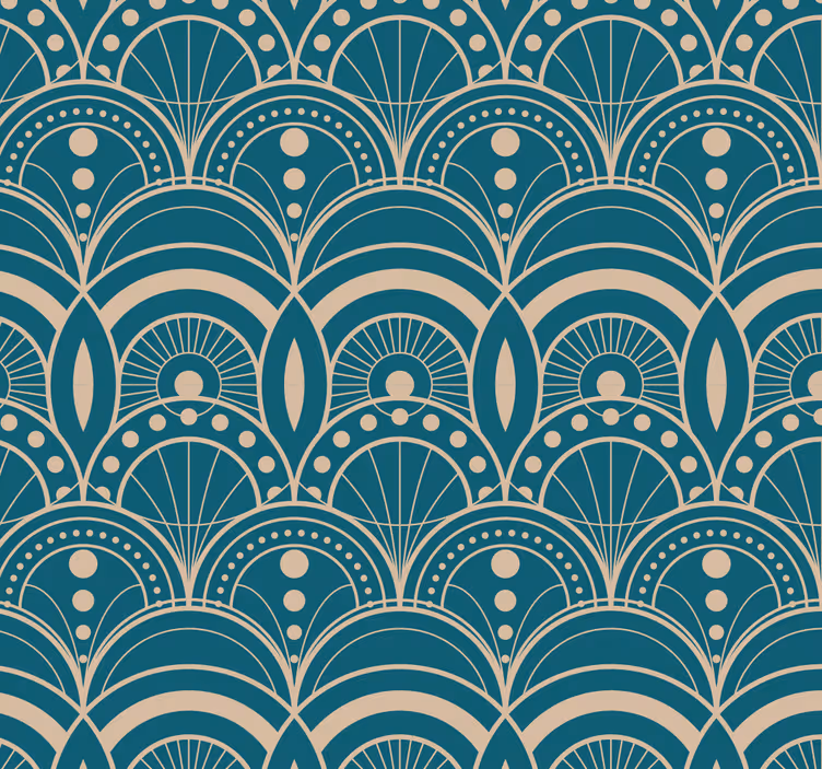 Traditional roller blind vintage art deco wallpaper - TenStickers