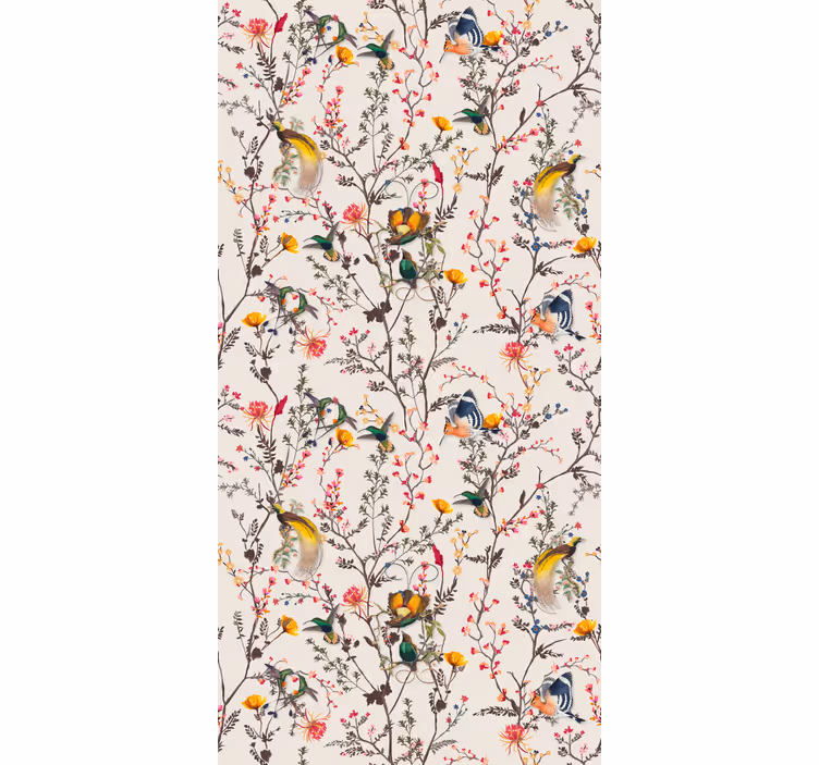 Traditional roller blind with natural floral design - TenStickers