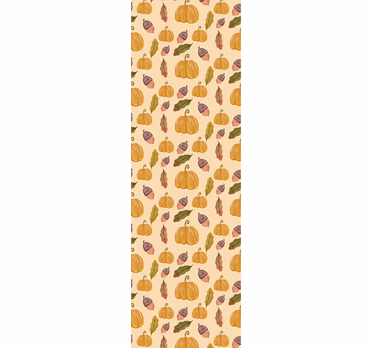 Traditional roller blind with vintage pumpkins and leaves - TenStickers