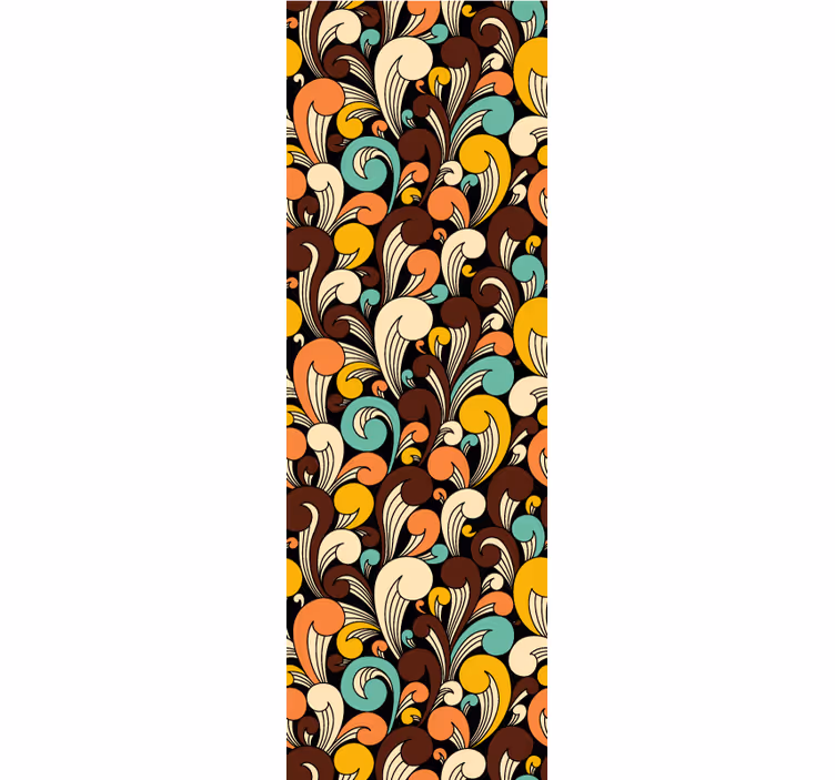 Traditional roller blind with black border boho patterns - TenStickers