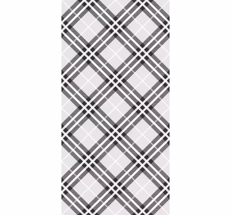 Traditional roller blind black and white scottish tartan - TenStickers