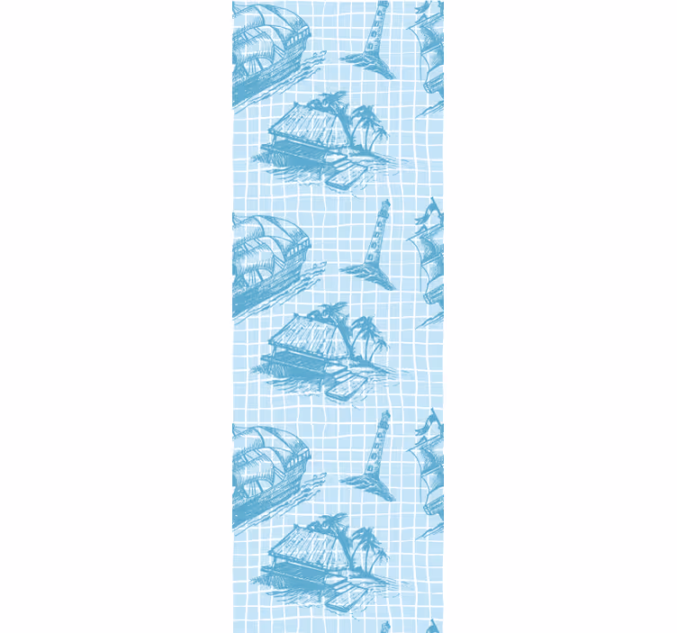 Traditional roller blind westwind toile pattern design - TenStickers