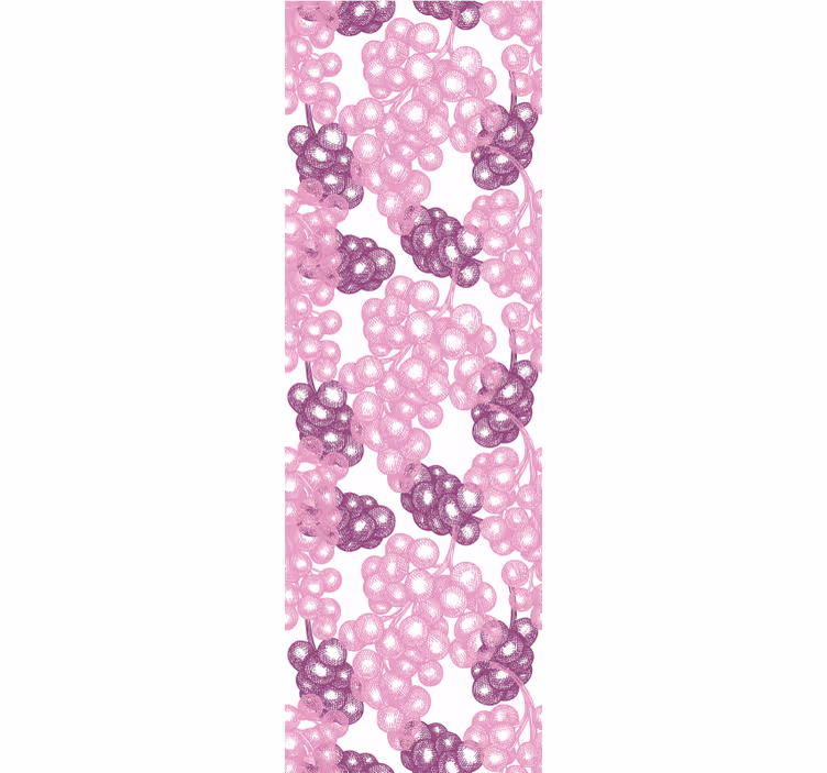 Traditional roller blind hand drawn pink and purple grapes - TenStickers