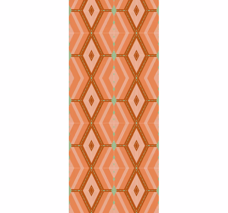 Traditional roller blind in 30s autumnal geometric - TenStickers