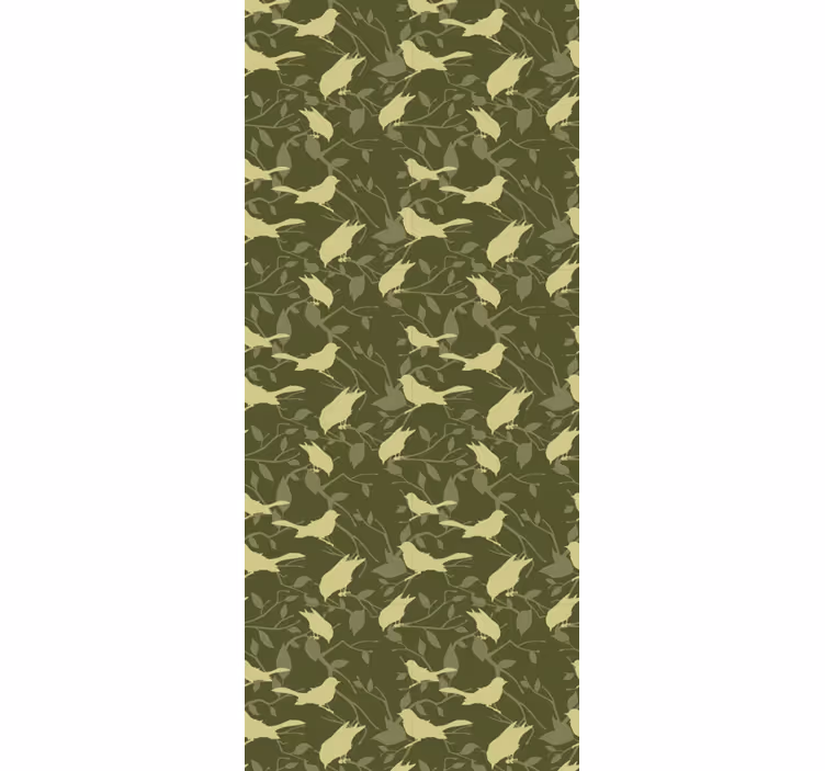 Traditional roller blind with green birds victorian pattern - TenStickers