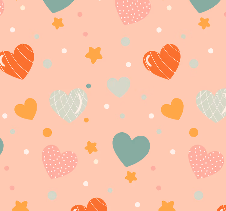 Nursery roller blind hearts and stars pattern - TenStickers