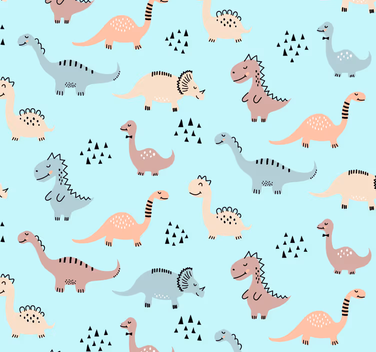 Nursery roller blind with blue dino design - TenStickers