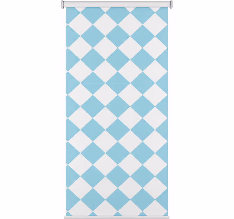 Hallway roller blind in blue and white checkered design - TenStickers