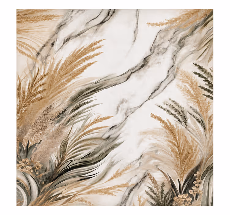 White roller blind with contemporary leaves - TenStickers