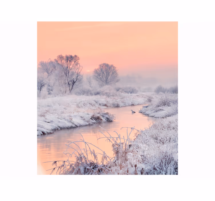 White roller blind width 180 winter landscape - TenStickers