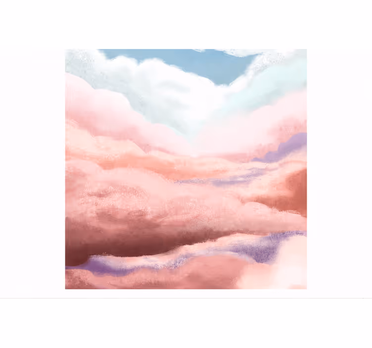 Pink roller blind width 180 soft peach clouds - TenStickers