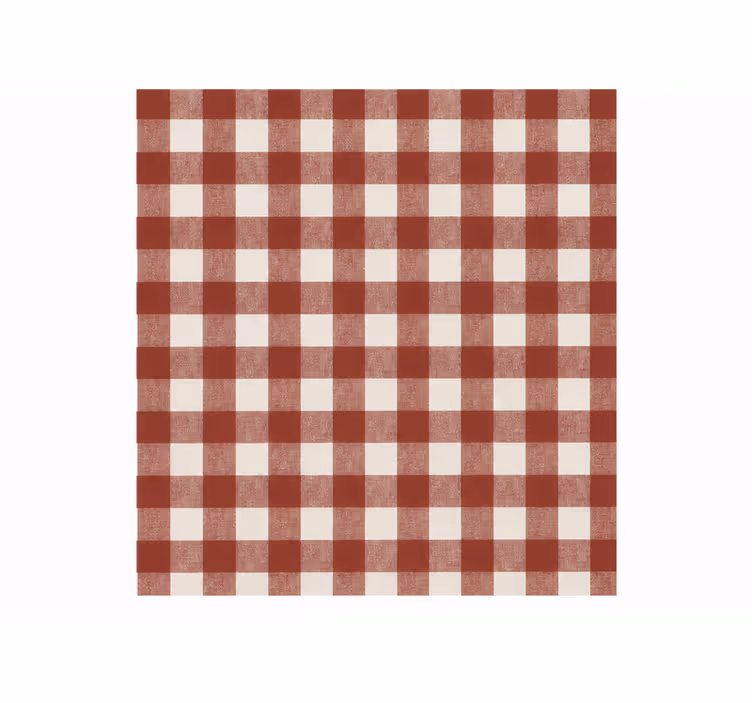 Red roller blind with rustic large check pattern - TenStickers