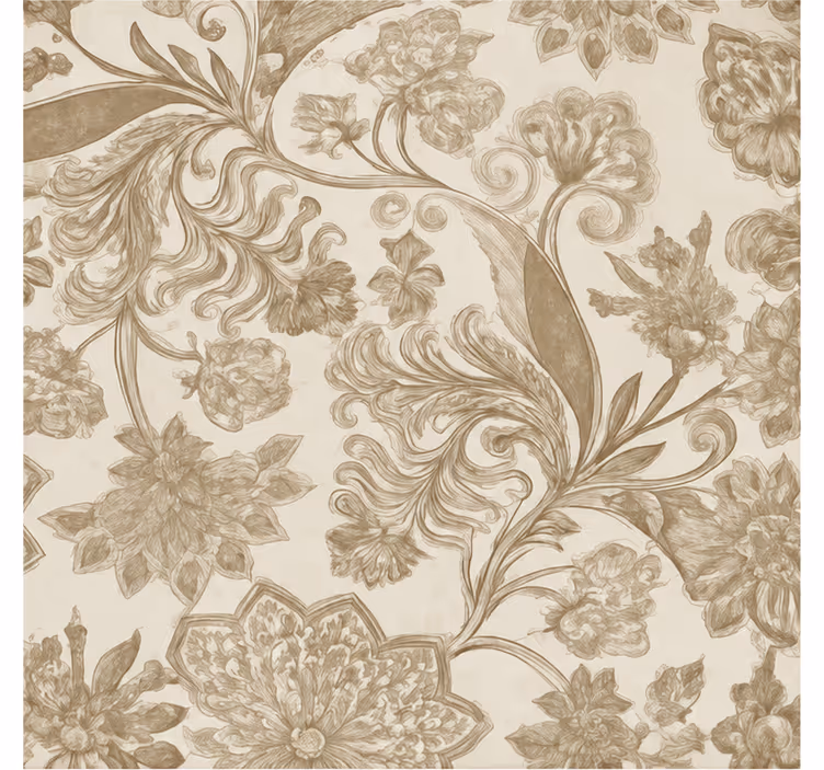 Beige roller blind with vintage floral pattern - TenStickers