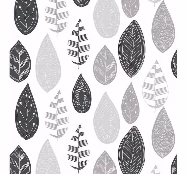 Grey roller blind with leaf pattern blackout - TenStickers