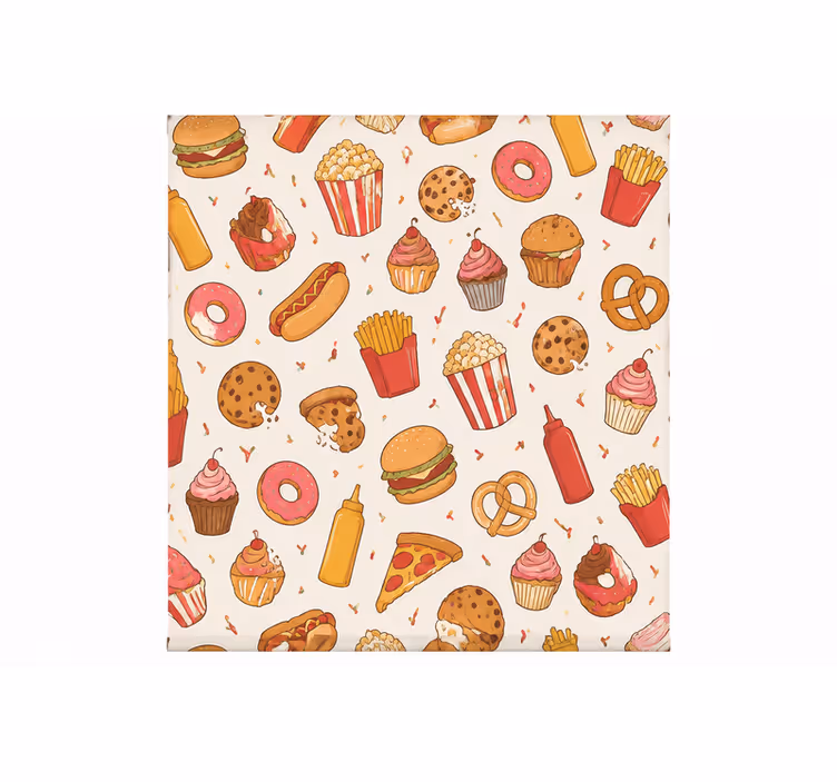 Kitchen roller blind width 300 tasty snacks pattern - TenStickers