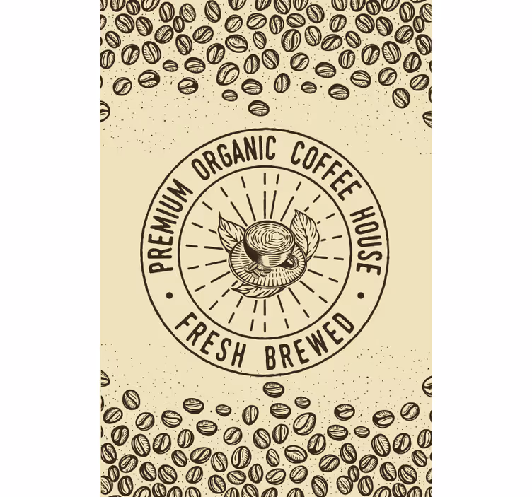 Premium Organic Coffee House kitchen roller blind - TenStickers