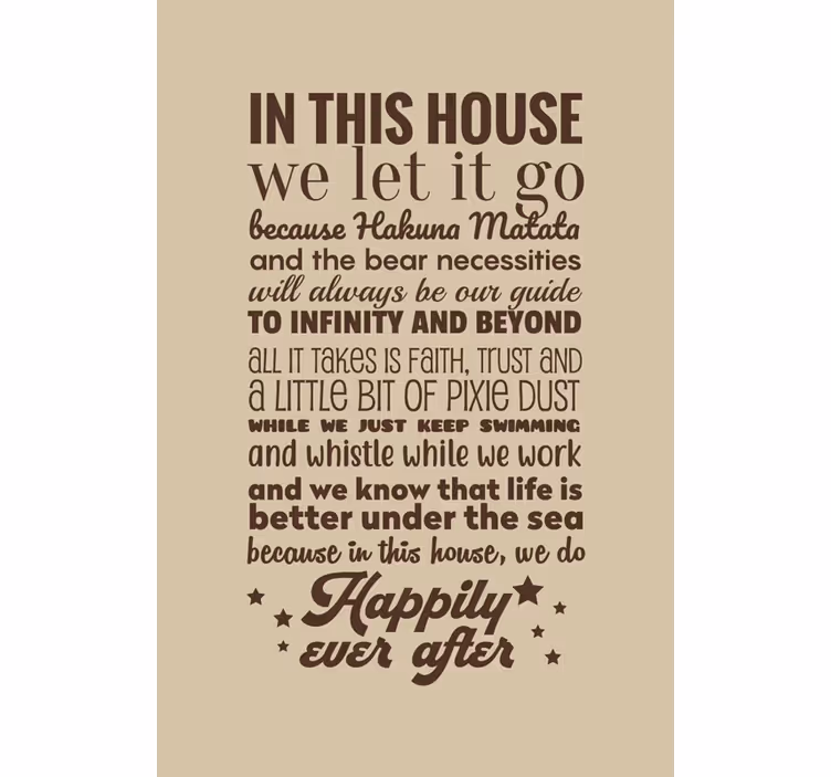 In this house we let it go Text blind - TenStickers