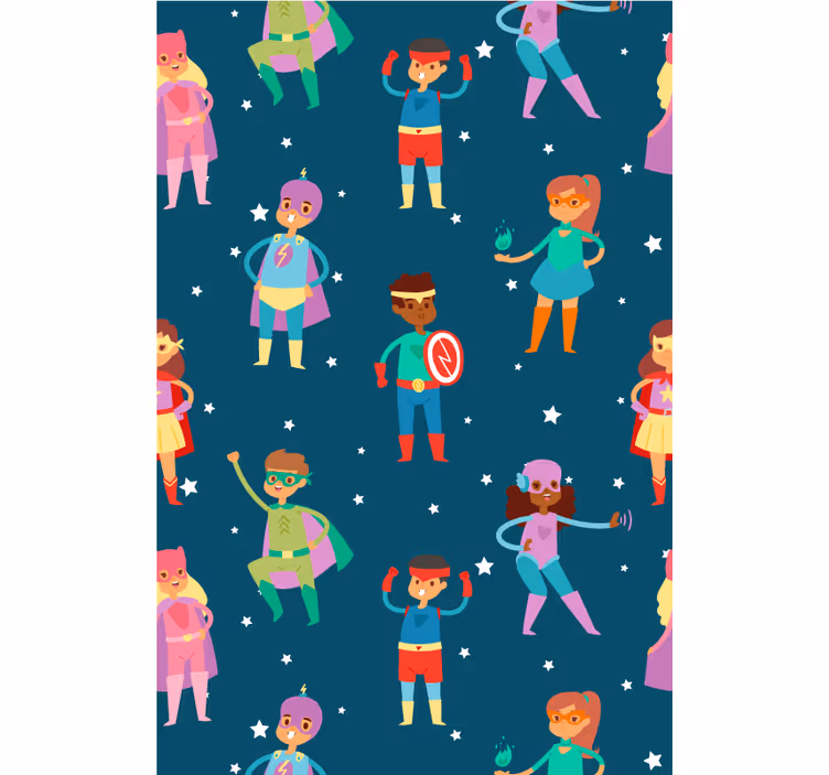 Superkids pattern Superhero blind - TenStickers