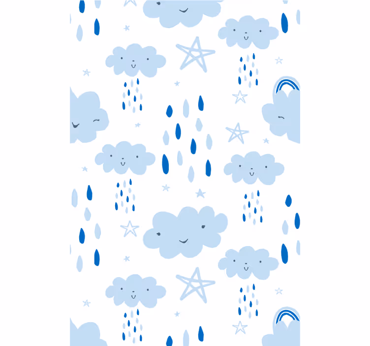 Smiling Cloud Patterns roller blind clouds - TenStickers