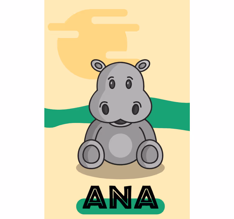 Customizable Hippo animals roller blind - TenStickers