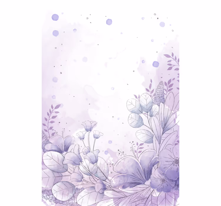 Purple and blue flowers Original roller blind - TenStickers