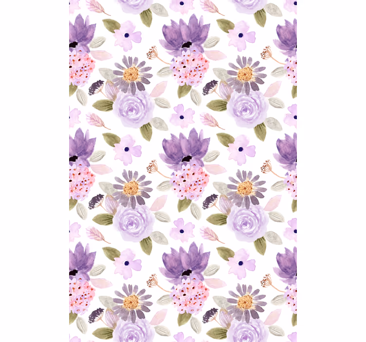 Purple flowers Original roller blind - TenStickers