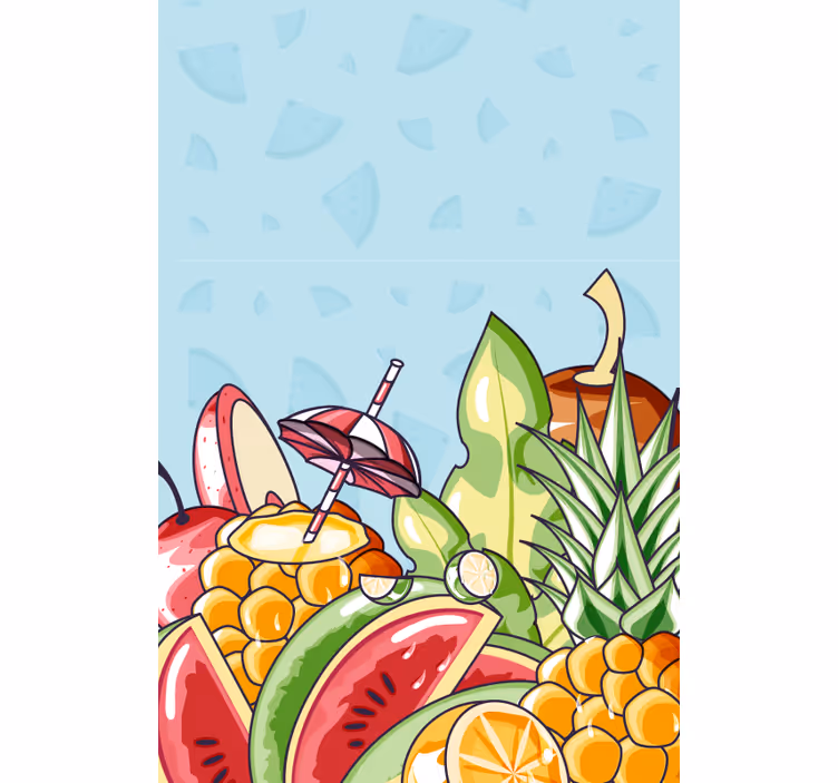 Tropical Fruit Delight roller blind fruits - TenStickers