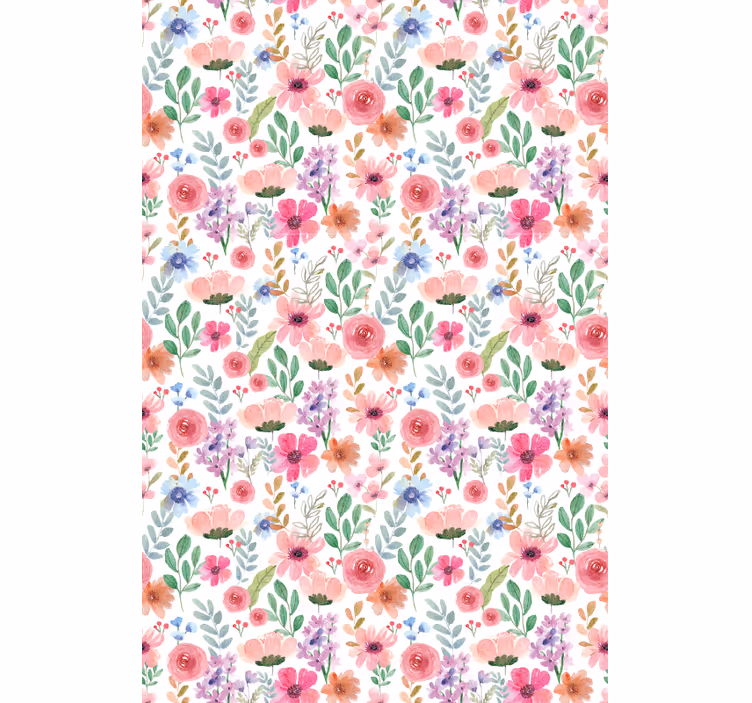 Floral Pattern Elegance roller blind flowers - TenStickers