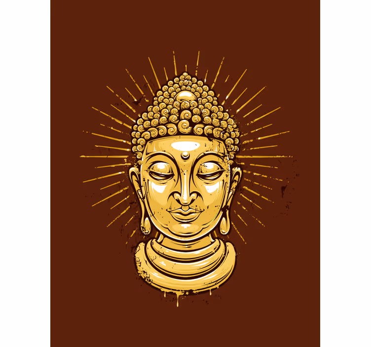 Golden Buddha sillouhette Zen blind - TenStickers
