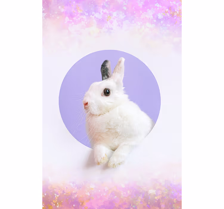 Rabbit Portrait animals roller blind - TenStickers