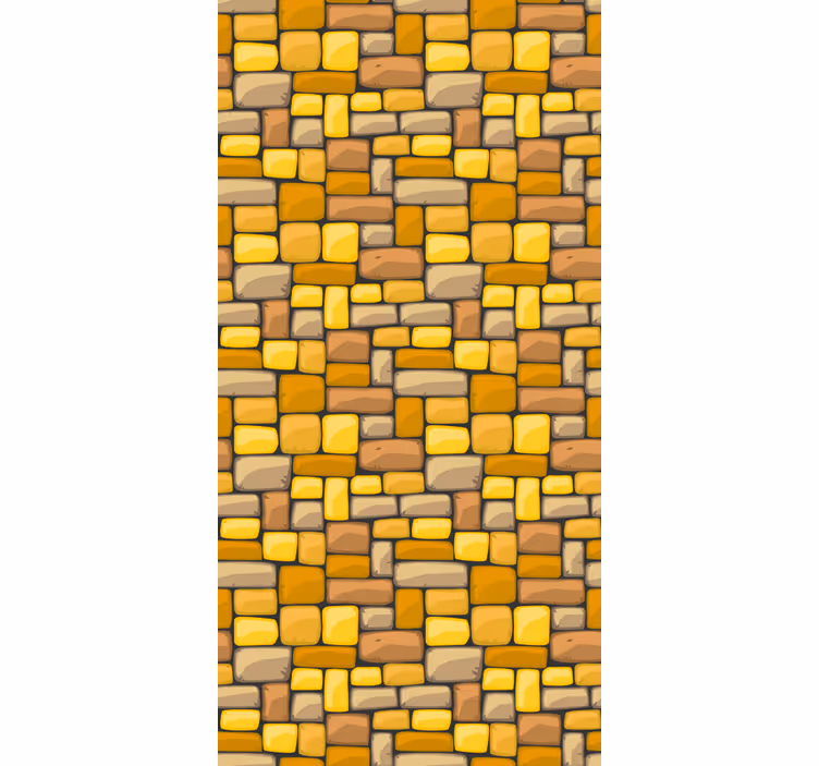Rectangular Yellow Mosaic textured roller blind - TenStickers