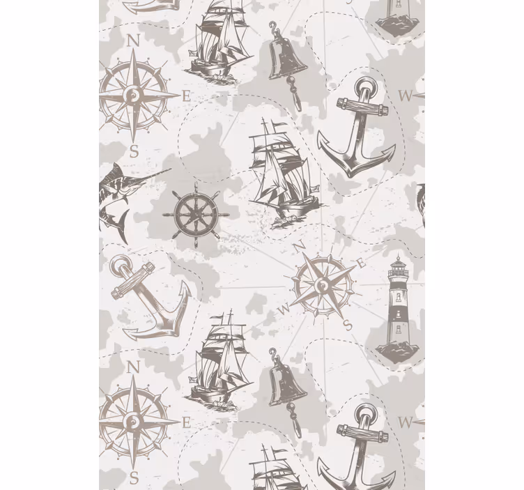 Nautical Exploration Motifs vintage roller blind - TenStickers